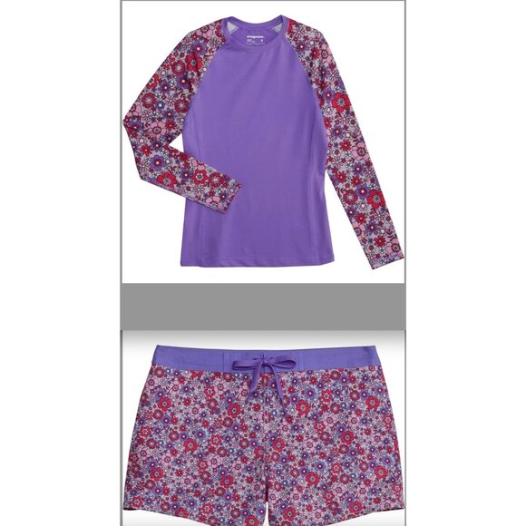 O'Rageous Other - O'Rageous Juniors' Printed True  Long Sleeve Rash Guard & Boardshorts - Sz M/L